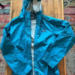 Patagonia Blue Hooded Raincoat